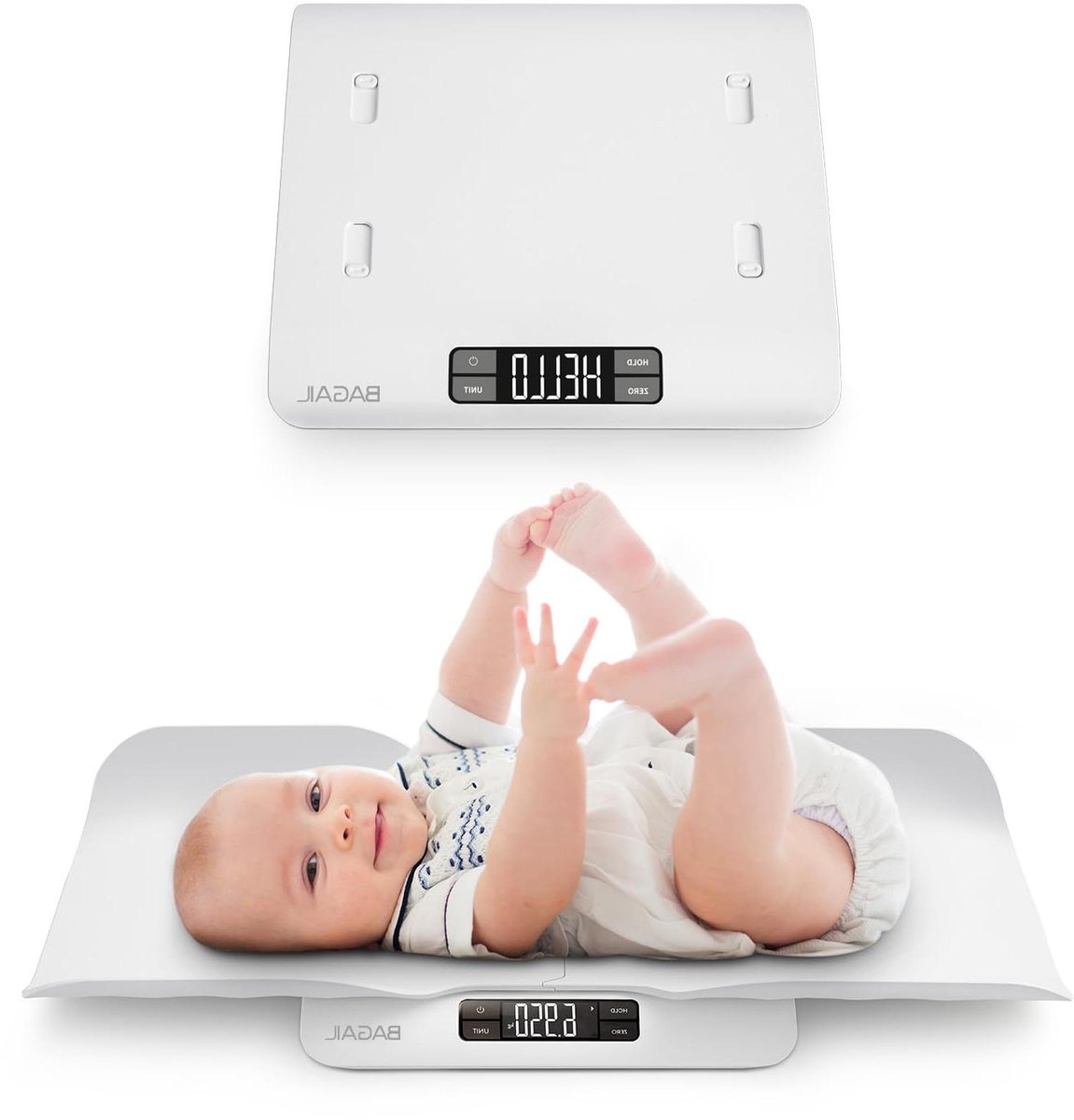 Digitale Babyweegschaal - Peuter Weegschaal - Groei Meten - Comfortabele Lade - 34 x 30 x 8 cm - Wit