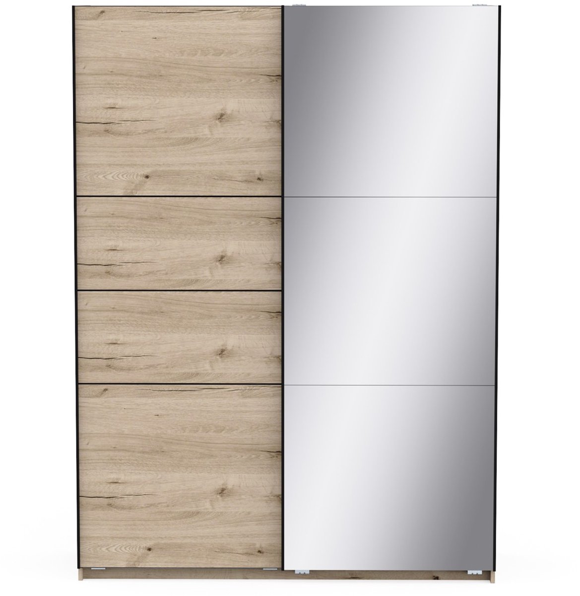 CALICOSY - Kast met 2 schuifdeuren, waarvan 1 spiegel, L148 cm - LINE