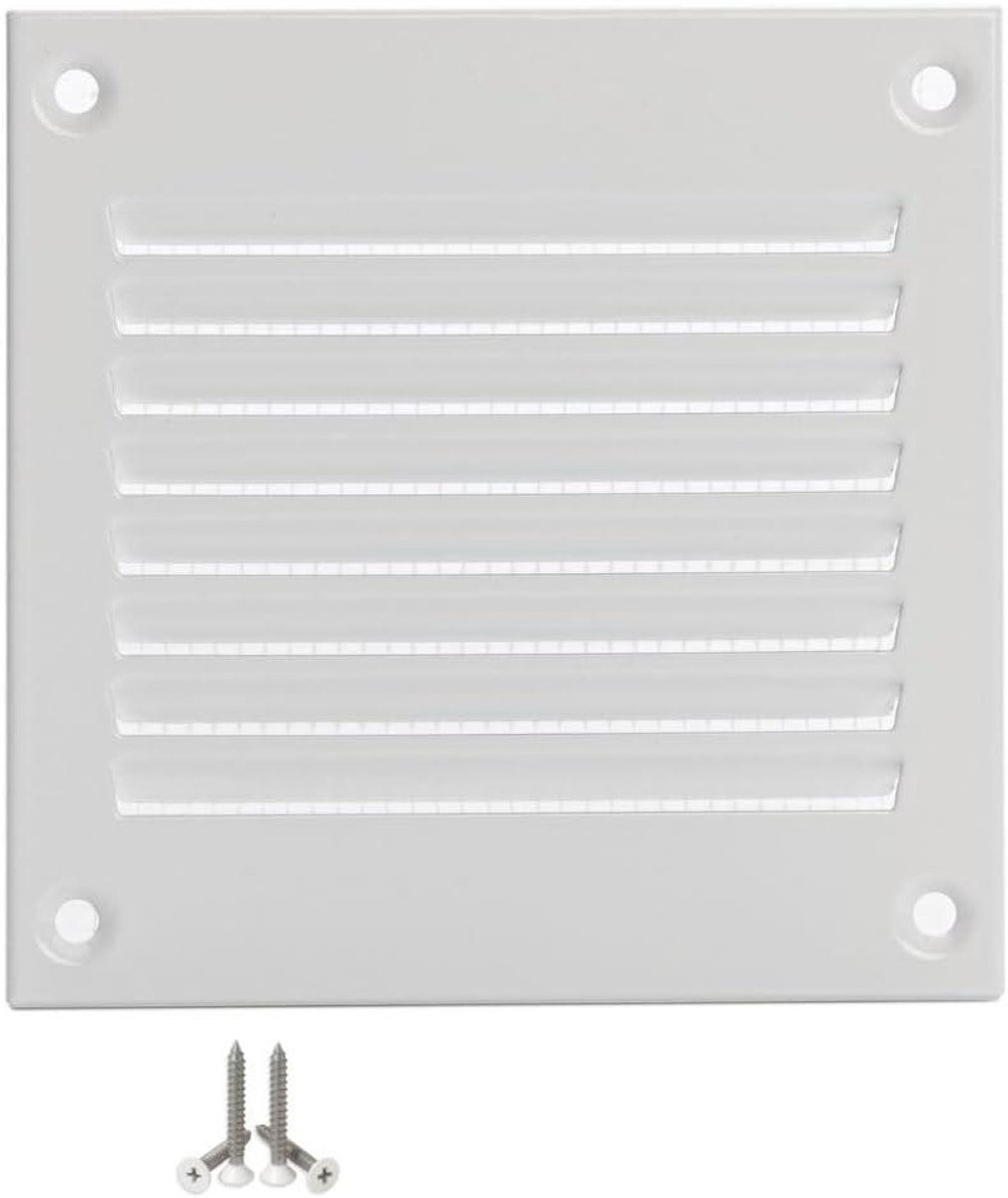 Ventilatierooster Metaal - Afvoerrooster Insectenwering - Ventilatie Verbeteren - Weerbestendig Plaatstaal - 100x100mm - Wit
