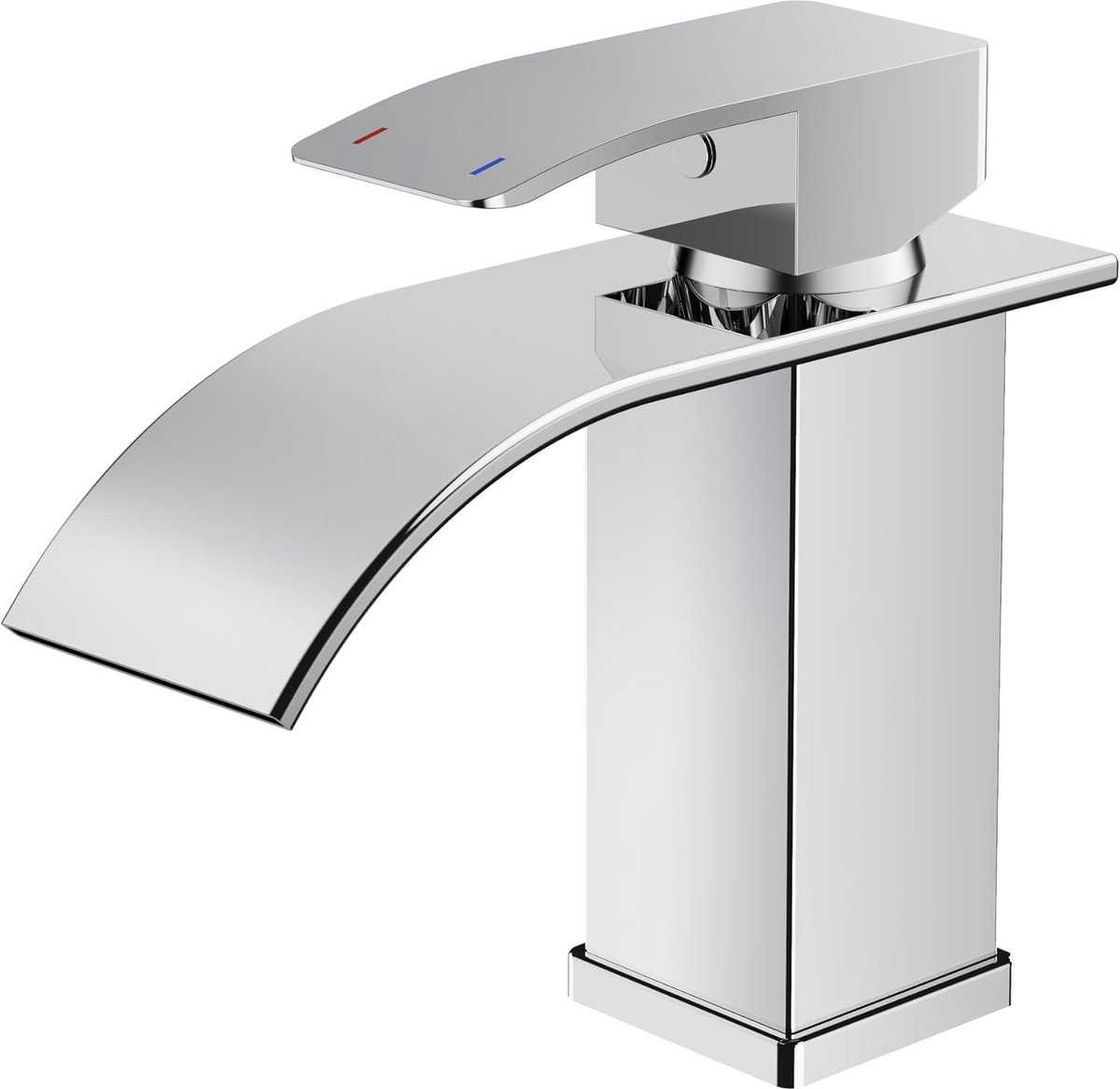 Badkraan waterval - eengreepsmengkraan - chroom - waterbesparend - ShopVlot