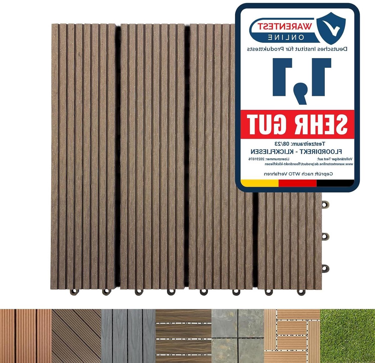 Terrastegels - Kliktegels Balkon - Buitenruimte Creëren - Weerbestendig Composiet - 30x30 cm - Donkerbruin