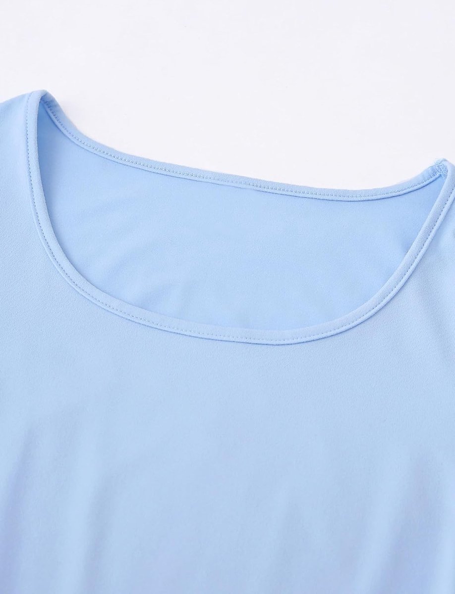 Set van 3 Meisjes T-shirts met Ronde Hals en Korte Mouwen, Effen Zomer Tops, Zachte Kindertops, Maten 128-158