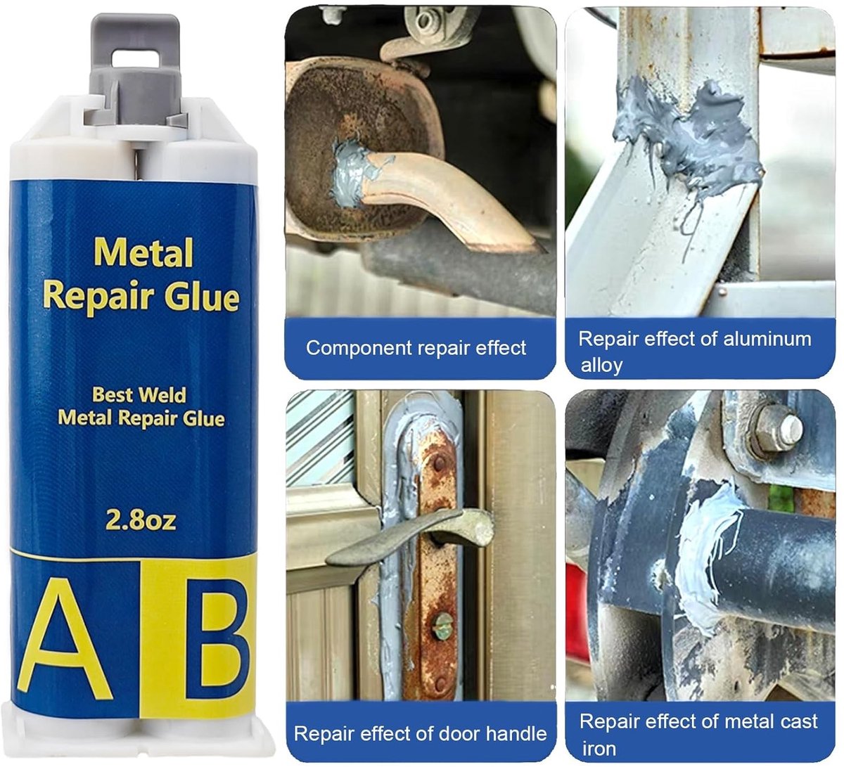 Krachtige metalen lijm van 80g - Hoogwaardige hechting voor metaal, kunststof, hout en keramiek - Ideaal voor het repareren van scheuren en breuken