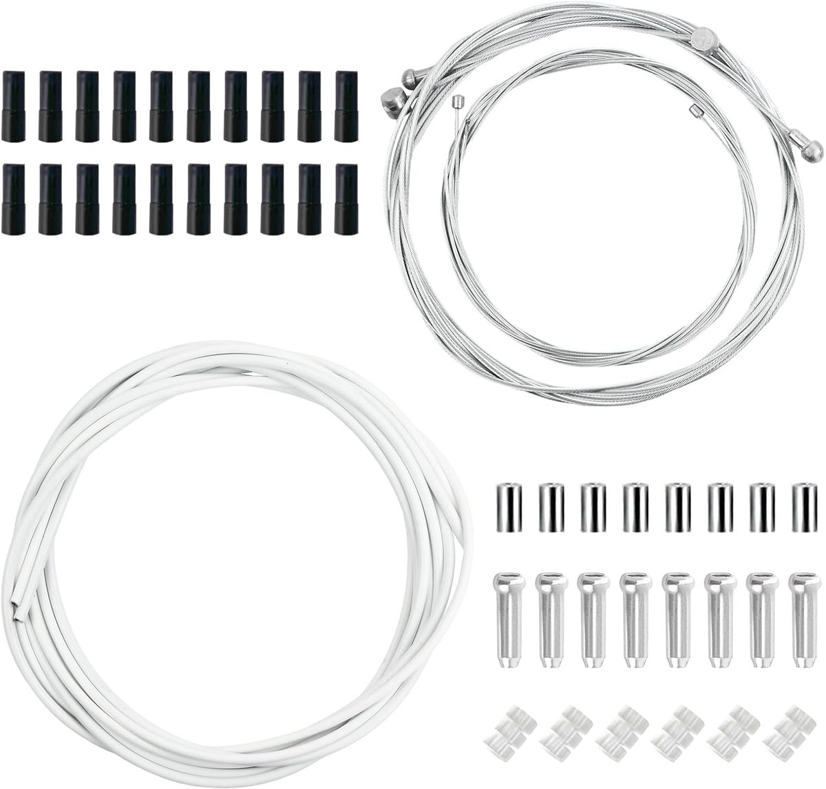 Set of 2 Universal Brake Cable for Bikes, 2.5M/2M, 1.1/1.7M Front and Rear Bicycle Brake Cable, 1.55/2.1M Front and - ShopVlot