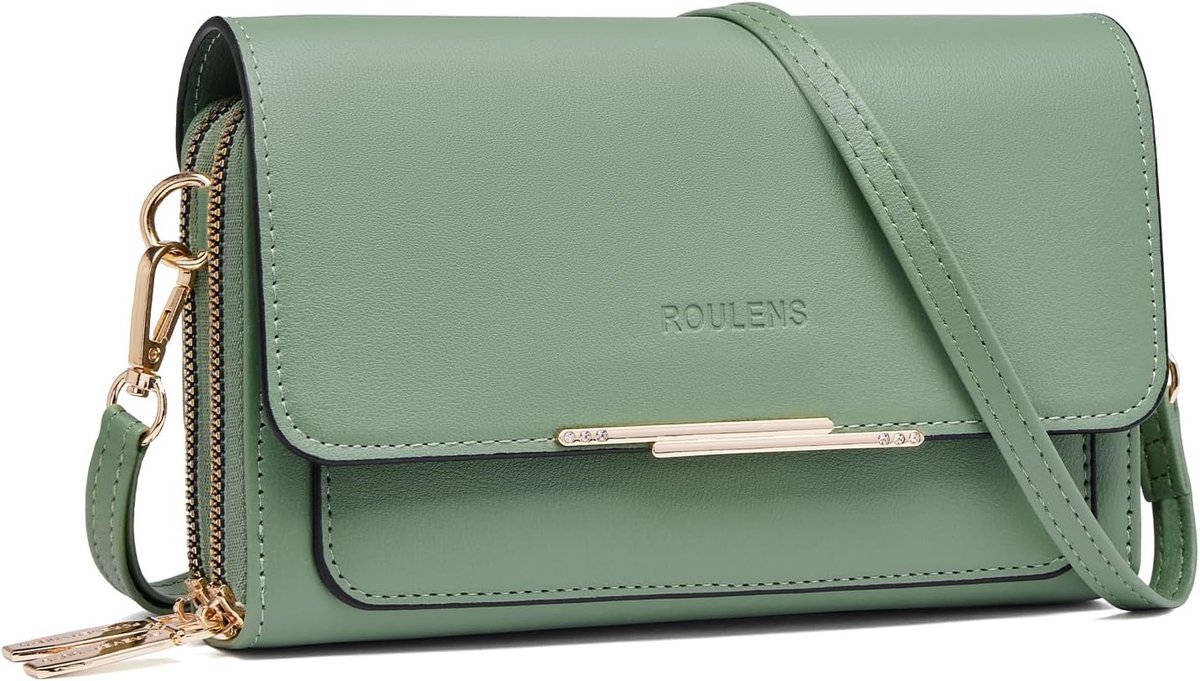 SnelShoppen - Kleine schoudertas voor mobiele telefoon, PU-leer crossbody tas met kaartsleuf, verstelbare schouderriem, ideaal voor feest, uitgaan, re
