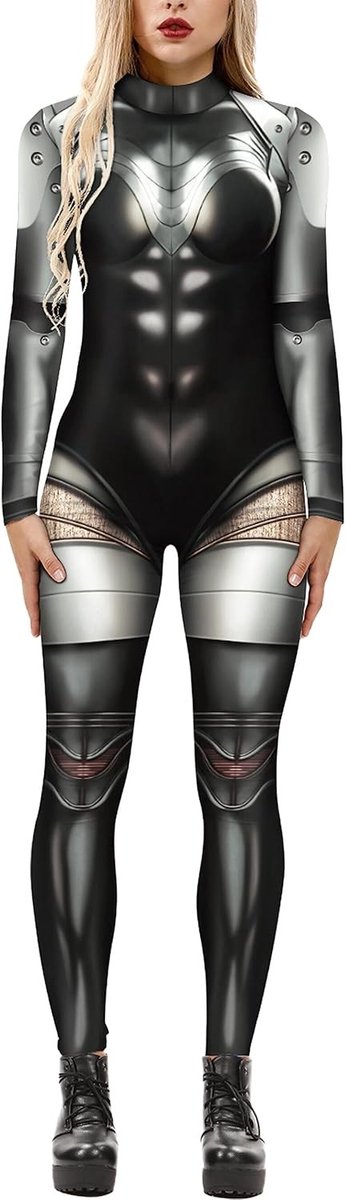 Halloween Kostuum Dames Skelet Cosplay Catsuit Overalls voor Carnaval - Maat S, M, L, XL, Perfect voor Feestjes en Thema-avonden