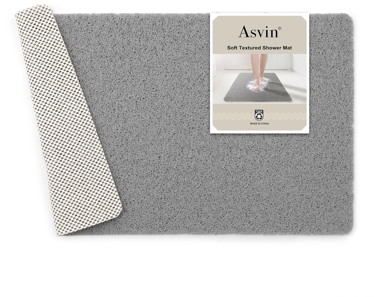 SnelShoppen - Zachte douchemat antislip schimmelvrij 60 x 40 cm - Rubber loofah badkamermat voor binnen douche en bad, veilig voor gladde oppervlakken