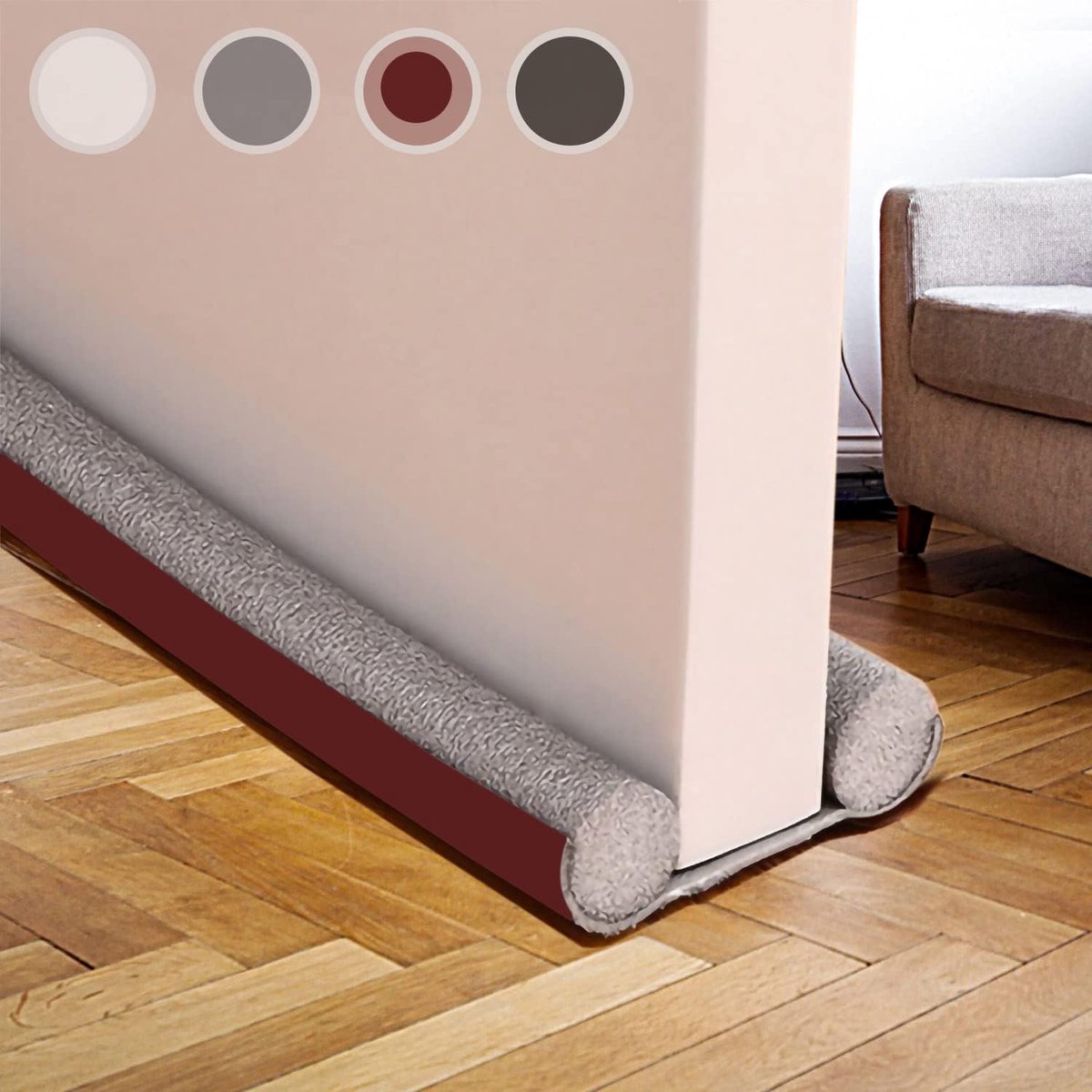 KZQ Deuronderafdichtingsstrip – Koudeluchtbarrière – Energiebesparende deuronderafdichtingsstrip – Winddicht, geluidsisolerend, energiebesparend – Geschikt voor woningen, kantoren en slaapkamers – 90 cm – Bruin – 3-pack