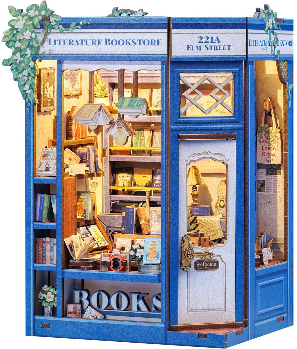 Boekhoekset 3D houten puzzels voor volwassenen | DIY miniatuurhuis bouwpakket | Tiny House mini boekhoek boekwinkel cadeaus voor vrouwen tieners