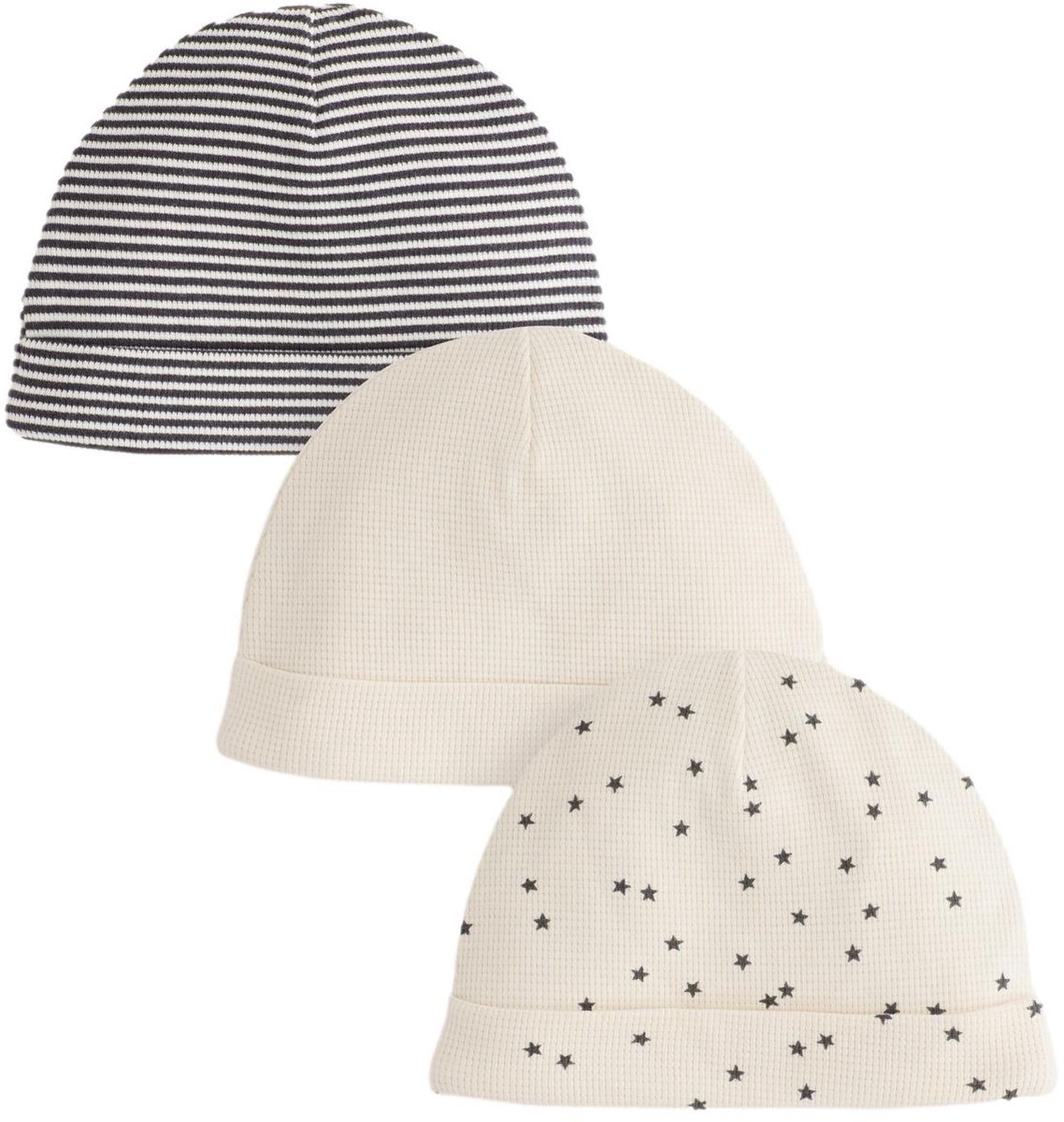 Next - Jongens - Set van 3 baby-beanies - Crème
