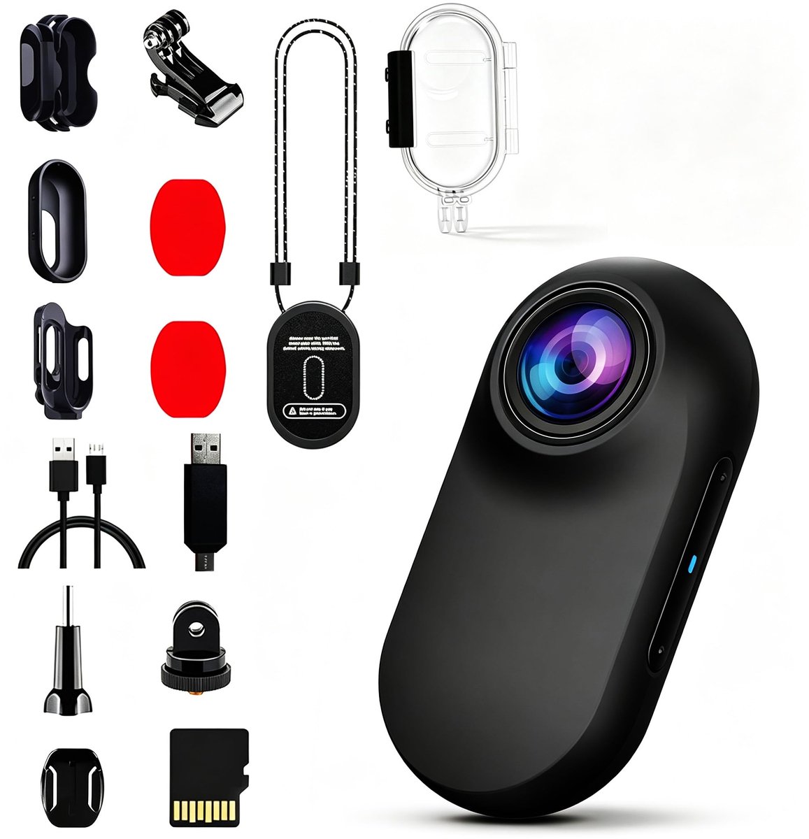 SnelShoppen - Magnetische Mini-Sportcamera 16 GB - Grafietzwart - Ideaal voor Avonturen, Feesten, Camping en Dagelijkse Opnames