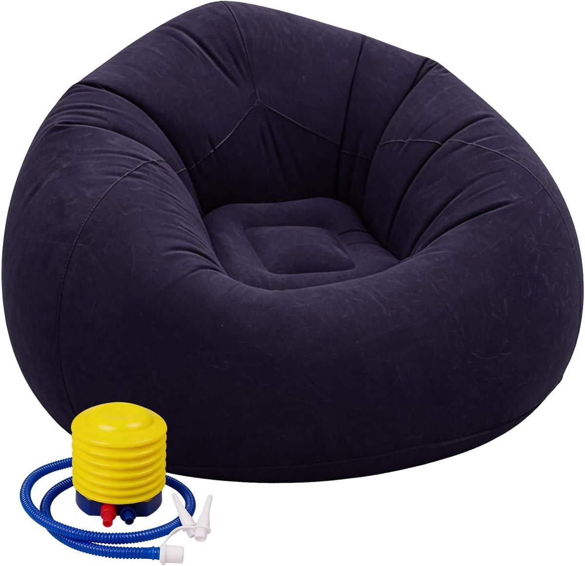 SnelShoppen - Opblaasbare Luchtbank en Stoel 105x105x60 cm - Ultrar zachte en ademende PVC Stoel - Ideaal voor Camping, Tuin en Feestjes - Blauw
