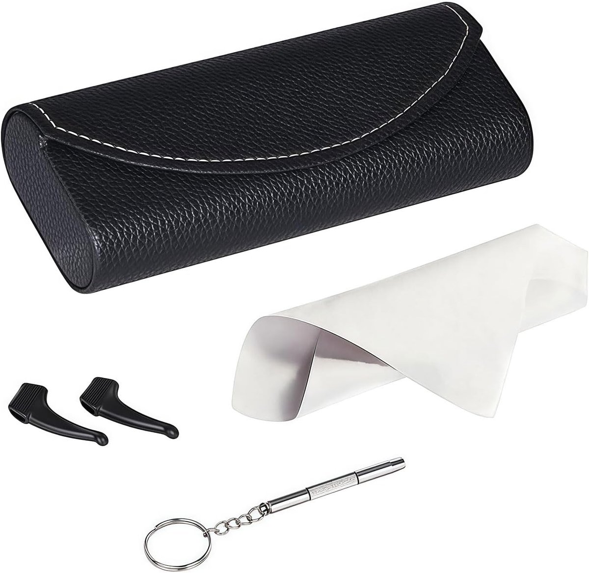 Hardshell Bril Etui Set met Schoonmaakdoek, Mini Schroevendraaier en Oordopjes voor Zonnebrillen, Leesbrillen en Sportbrillen