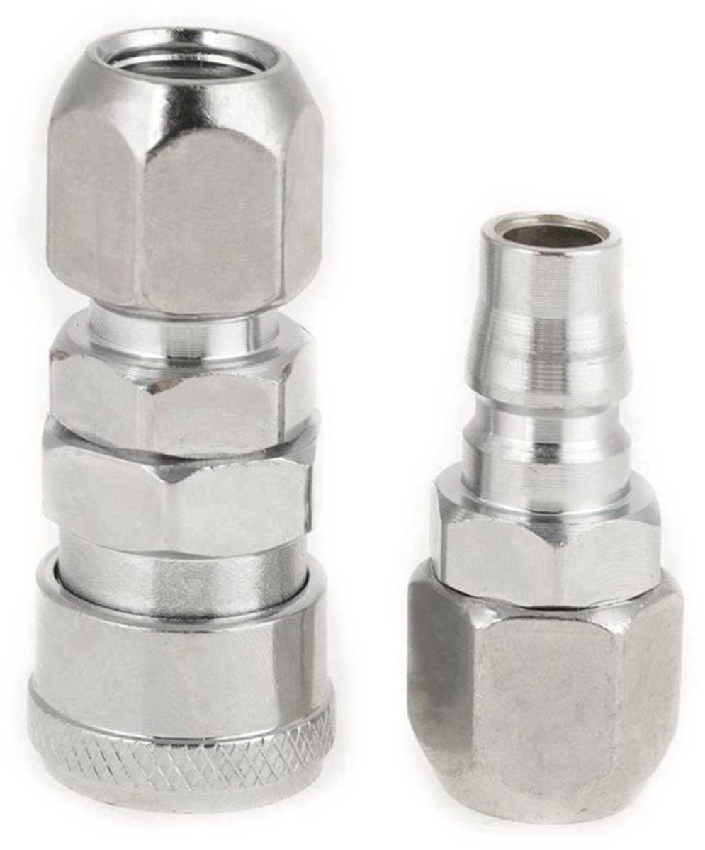 Luchtkoppeling Set - 8 Stuks - BSP 1/2 Inch - Snelle Aansluiting - Industrieel Type C - IJzer (verzinkt) - Gewicht 515g - Luchtverbinding