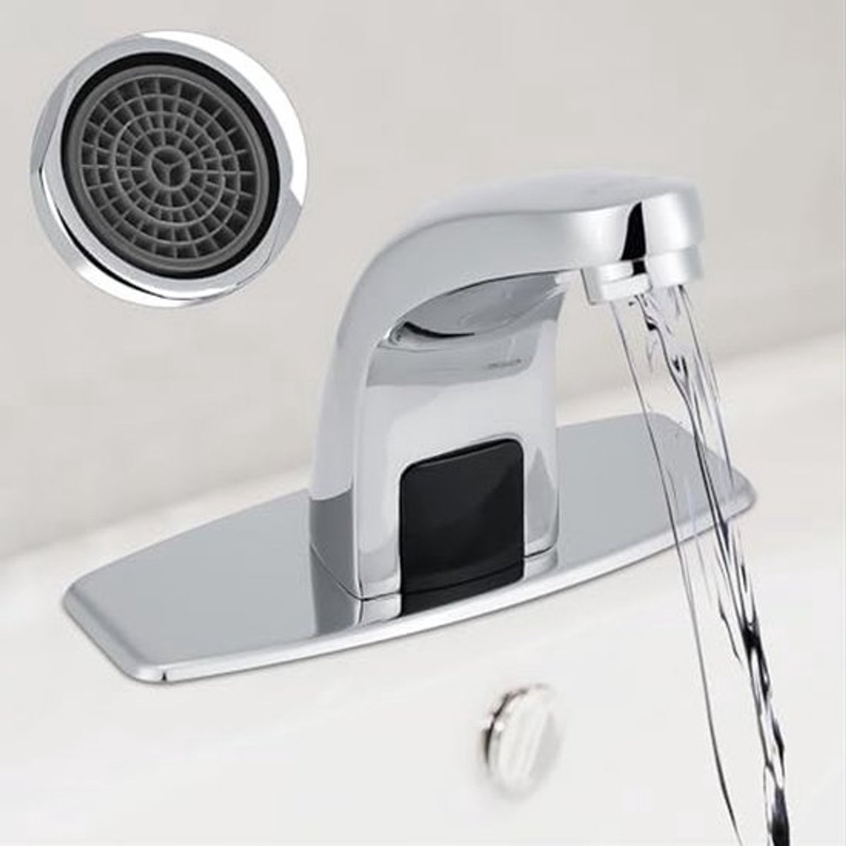 Sensor Kraan Automatisch Infraroodsensor - Zinklegering/Messing - Roestbestendig - Hygiënisch - Modern Ontwerp - Chromen Afwerking - Aanraakloze Kraan
