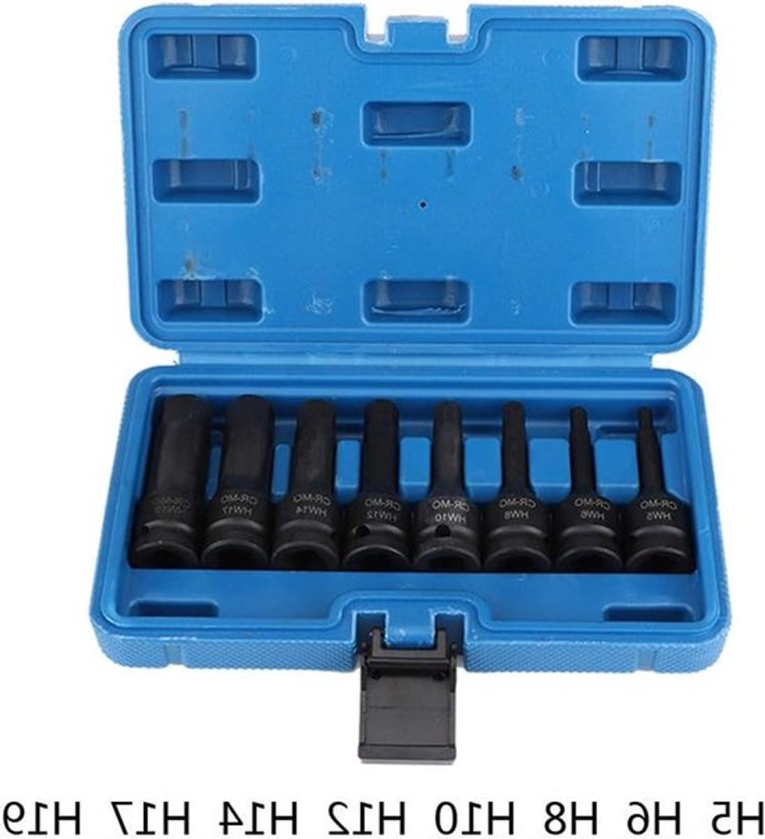 Complete Set van 8 Stuks 1/2 Inch 6-Zijdige Impactsockets voor Reparatie en Onderhoud