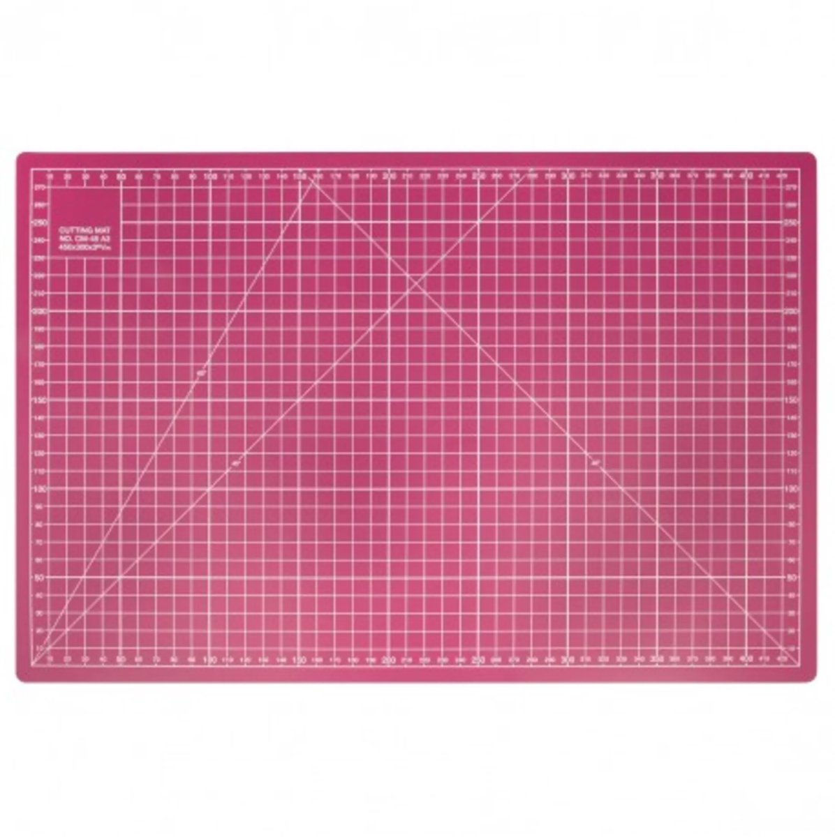 Snijmat 30 x 45 cm met schaalverdeling aan 2 kanten Fuchsia Roze
