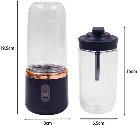 Mini Blender - Portable Juicer - Verse Drankjes Maken - USB Oplaadbaar - 400ml Capaciteit - Wit van MINI — afbeelding 3
