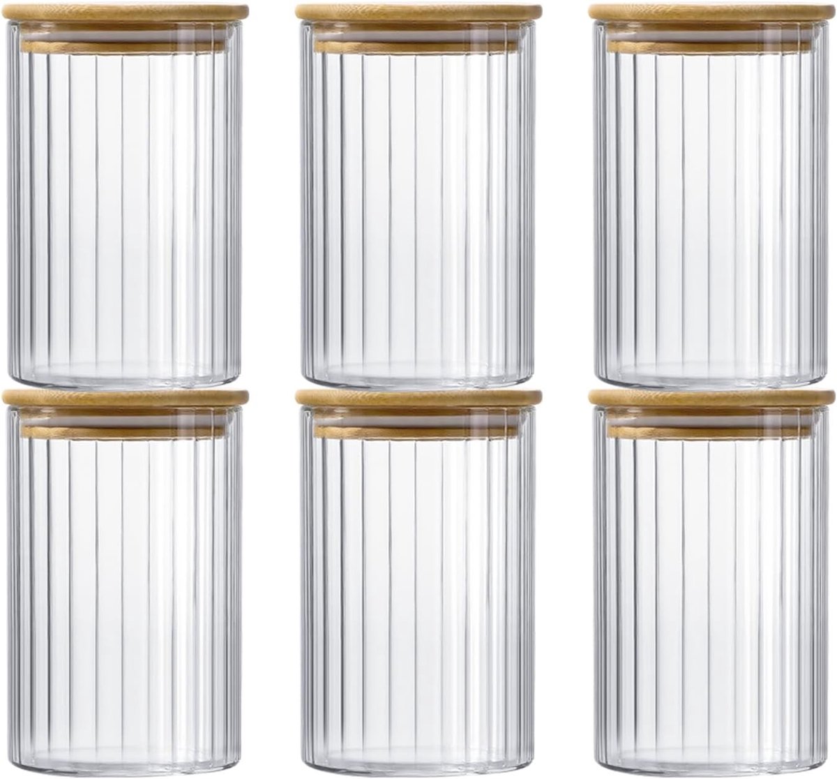 Set van 6 opslagpotten met deksel 900ml | Moth Proof, Cereal Opslag, Pasta en Granen Bewaren