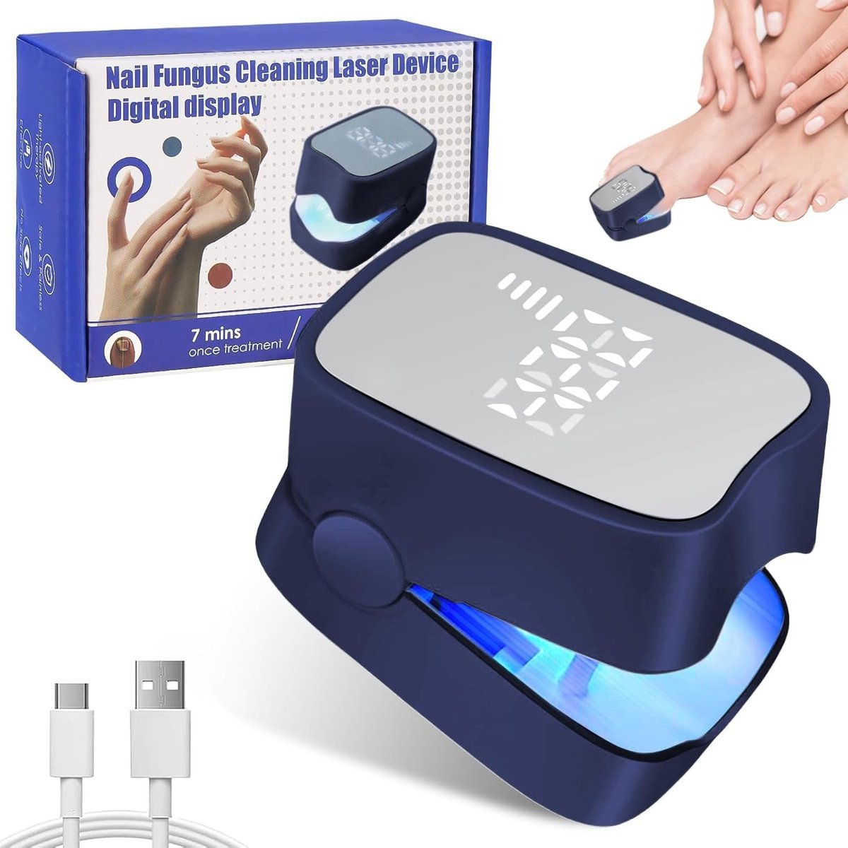 Laserbehandeling voor Schimmelnagels met Oplaadbare Timer, 460 nm Blauw Licht en 910 nm Infrarood Licht voor Effectieve Schimmelnagelverwijdering en Gezonde Nagels