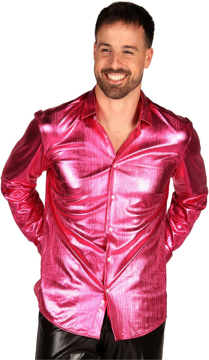 Blouse Roze - Shining Star - Jaren 80 en 90 Disco - Heren