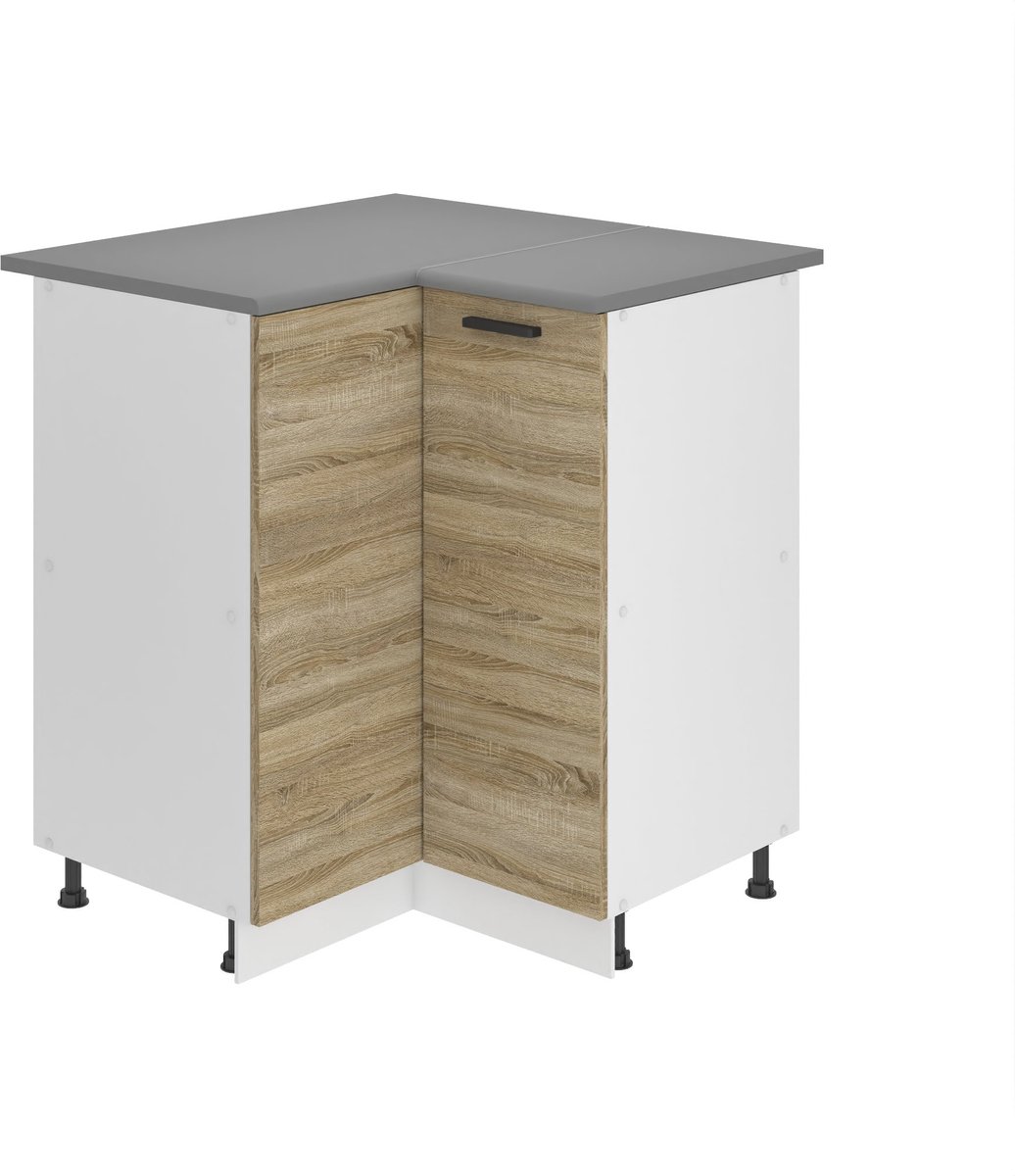 BELINI Hoekonderkast SNP 90 cm met 1 Deur met Werkblad - Sonoma Eiken