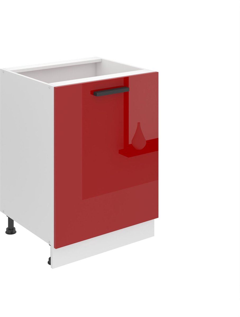 BELINI Keukenonderkast SD 60 cm met 1 Deur - Rood Hoogglans