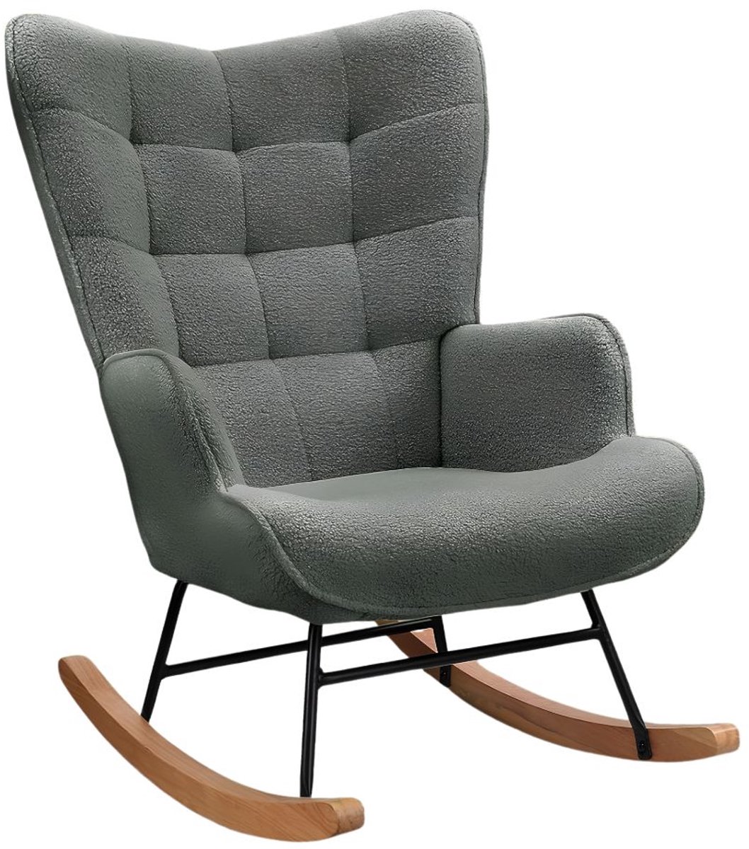 NIVA® Schommelstoel - Relaxstoel - Schommelstoel met Hoge Rugleuning - Donkergrijs - 70cm x 34cm x 69cm