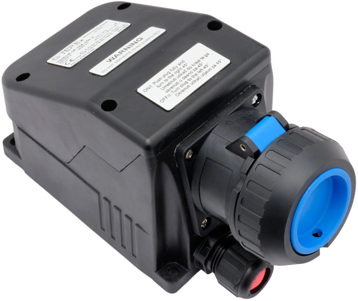 TEPEx ATEX wandcontactdoos Zone 1/21 200–250V 16A 3P opbouw IP66 (R-3P-16A-250V)
