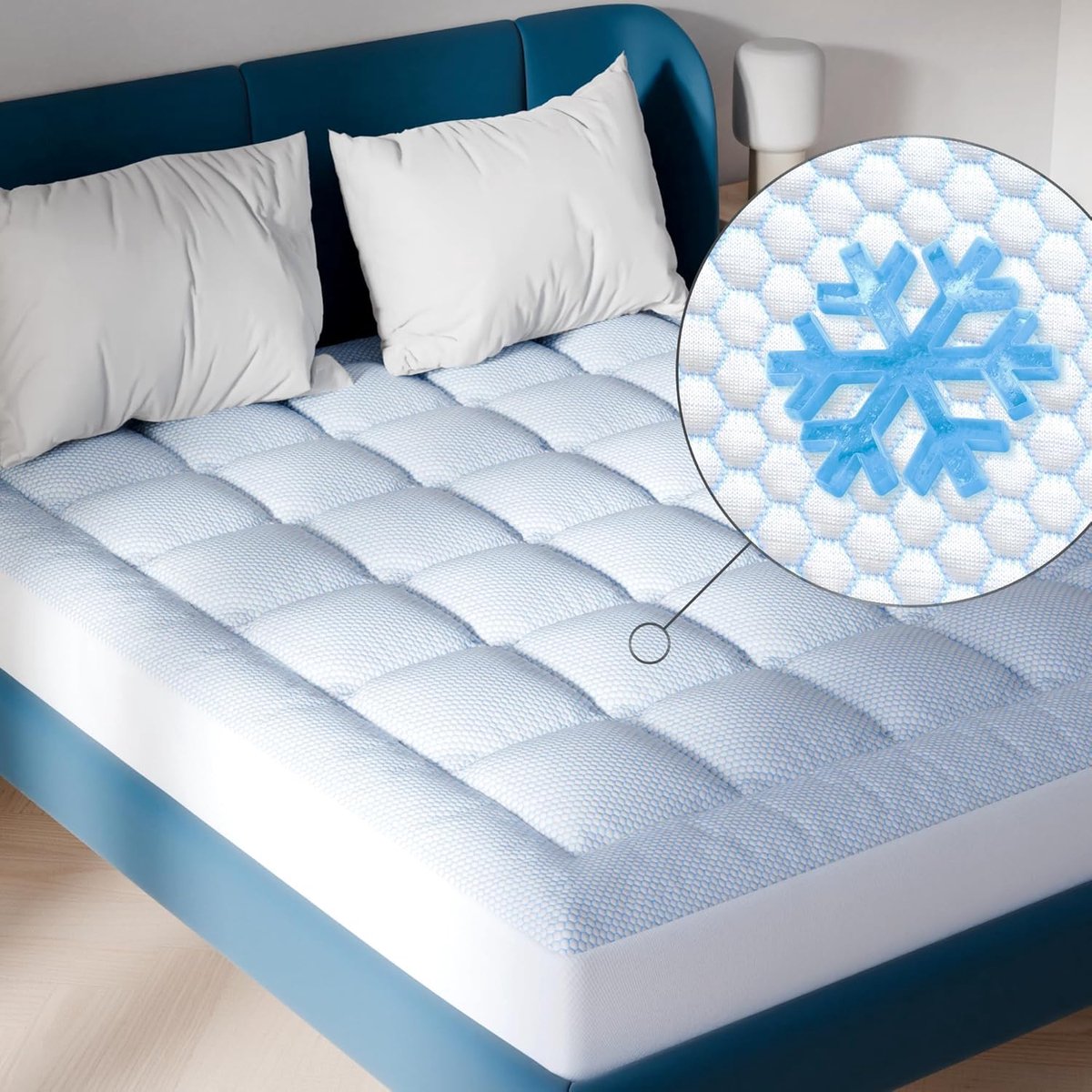 SnelShoppen - Verkoelende Matrastopper 140 x 200 cm - Ademend, Comfortabel, Anti-allergisch, Ideaal voor Warmere Nachten, Geschikt voor Alle Seizoenen