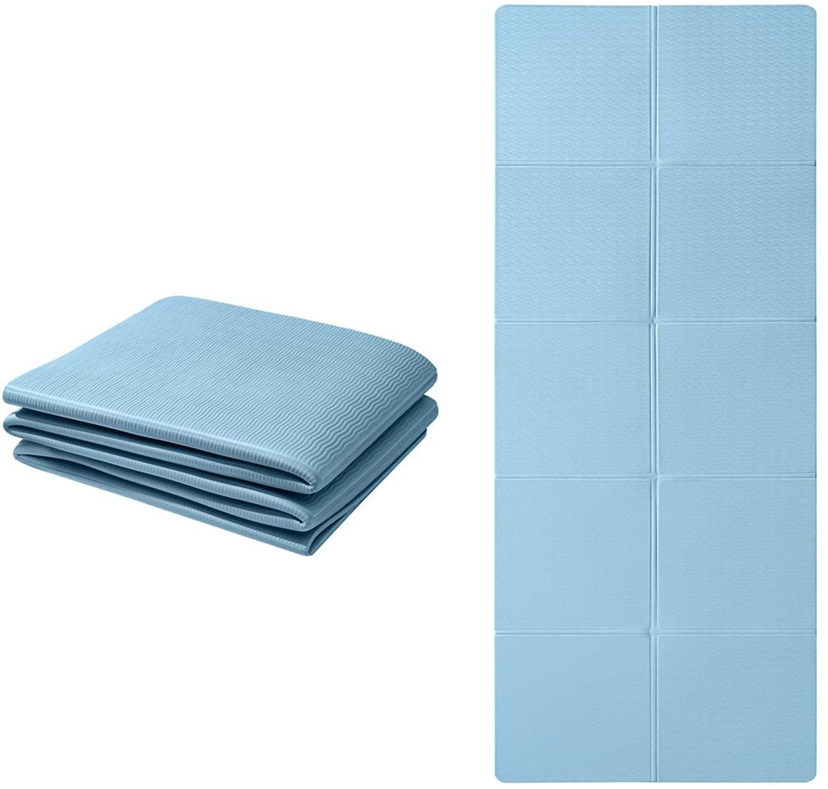 SnelShoppen - Opvouwbare Yogamat Antislip Draagbaar Fitnessmat 183x61x0.6 cm Blauw - Lichtgewicht Gymnastiekmat voor Pilates, Sport en Reizen
