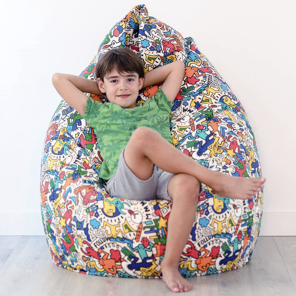 SnelShoppen - Zitzak Peer XXL Ergonomisch - 85 x 120 cm - Vulling Piepschuimkorrels - 450 Liter - Waterdichte en Vuilafstotende Stof - Perfect voor Fe