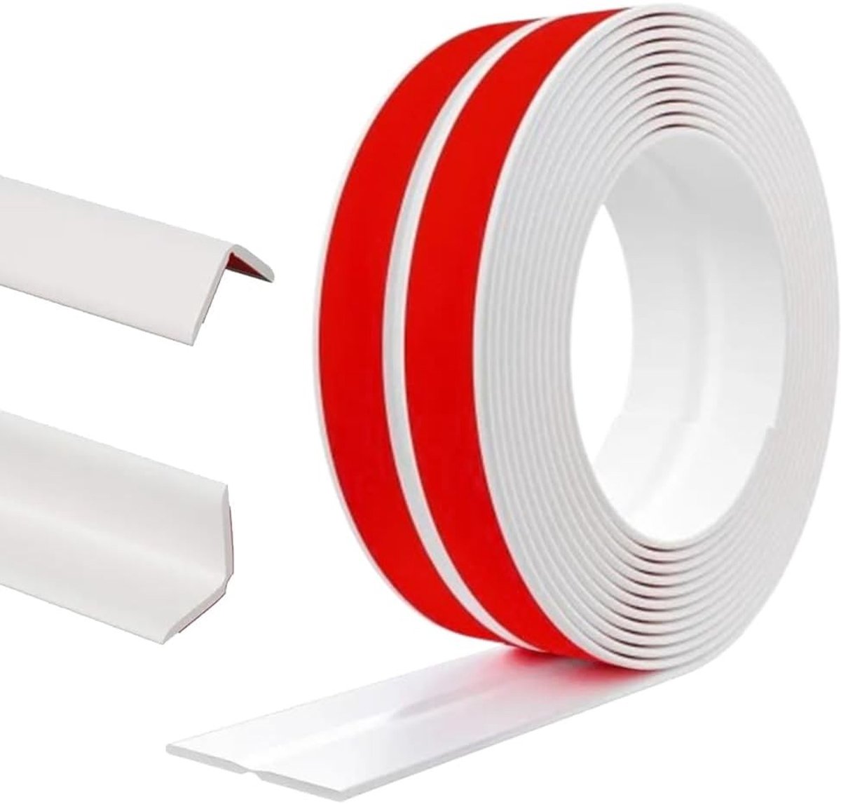 Zelfklevende Hoekbescherming voor Deuren, Ramen en Wanden - Waterdichte PVC Rubber Rol, 4 cm x 8 m, Ideaal voor Keuken en Tegels