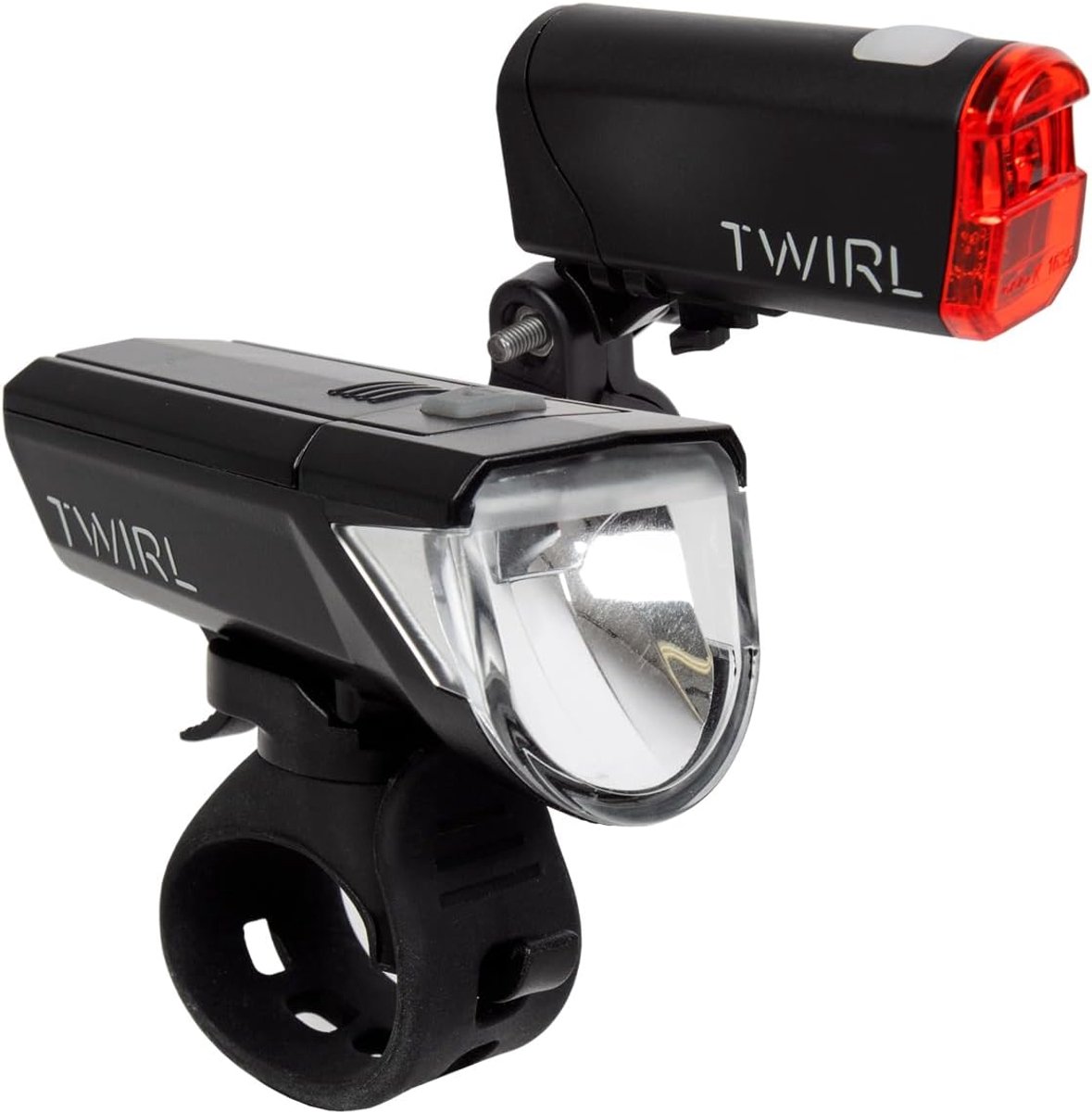 SnelShoppen - Twirl EOS 30 Led-fietslampenset met batterij-indicator, zwart, 30 LED lampen voor veilig fietsen, ideaal voor dagelijks gebruik, camping