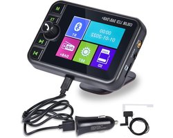 Digitale Radio Adapter - DAB+ Ontvanger - Auto Muziek Streamen - 2.4 inch Kleuren LCD - 84x58x15 mm - Zwart