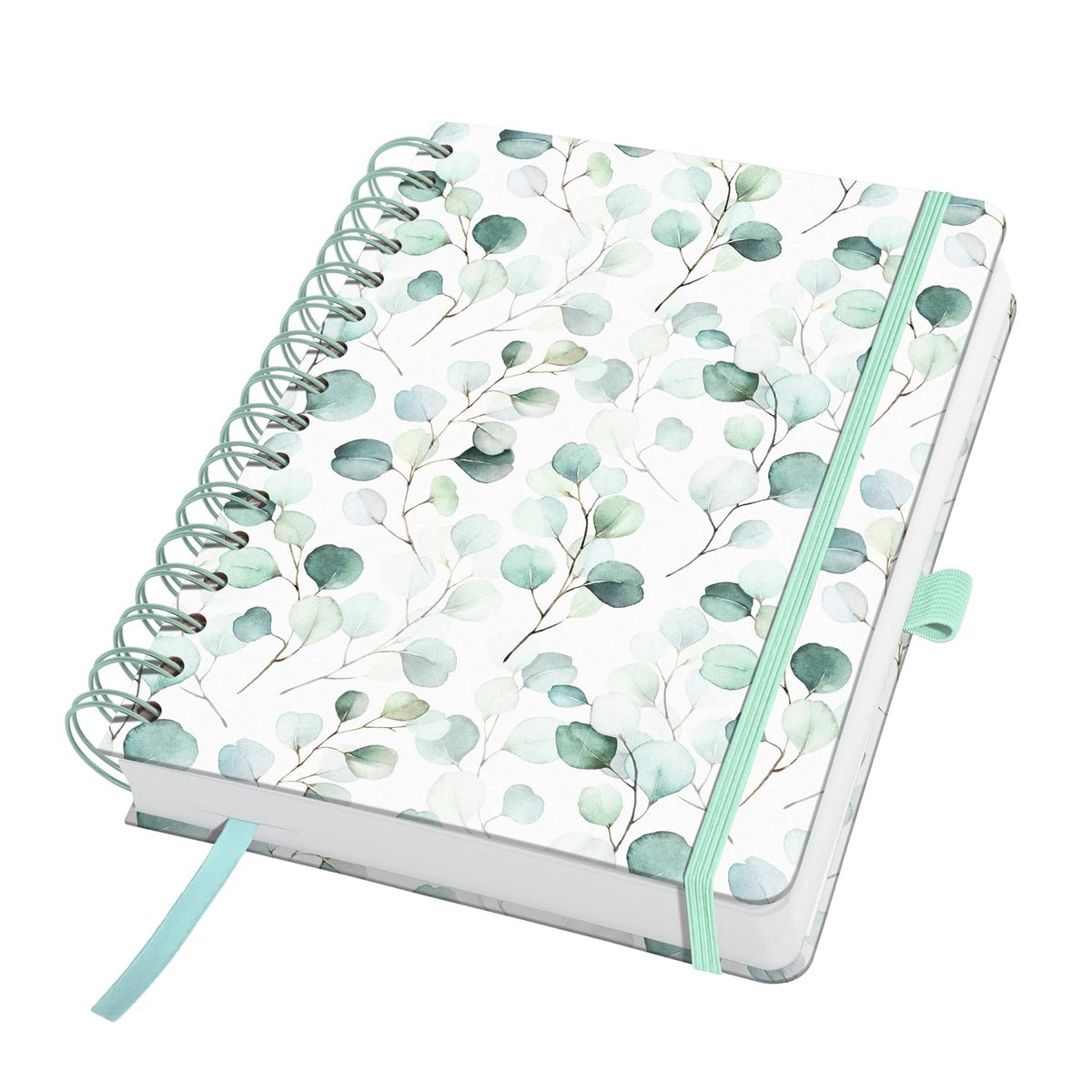 SnelShoppen - Spiraalblok A5 blanco notitieblok Bullet Journal Jolie, sterk 120 g papier, duurzaam eucalyptus, groen, 240 pagina's, veganistisch notit