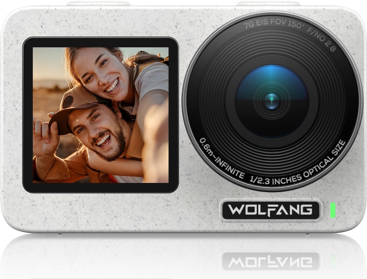SnelShoppen - Waterdichte Actiecamera 4K60fps Ultra HD met Dual Screen Kleurendisplay, Onderwater Camera tot 16 Voet, Live Streaming, Webcam en Stabil