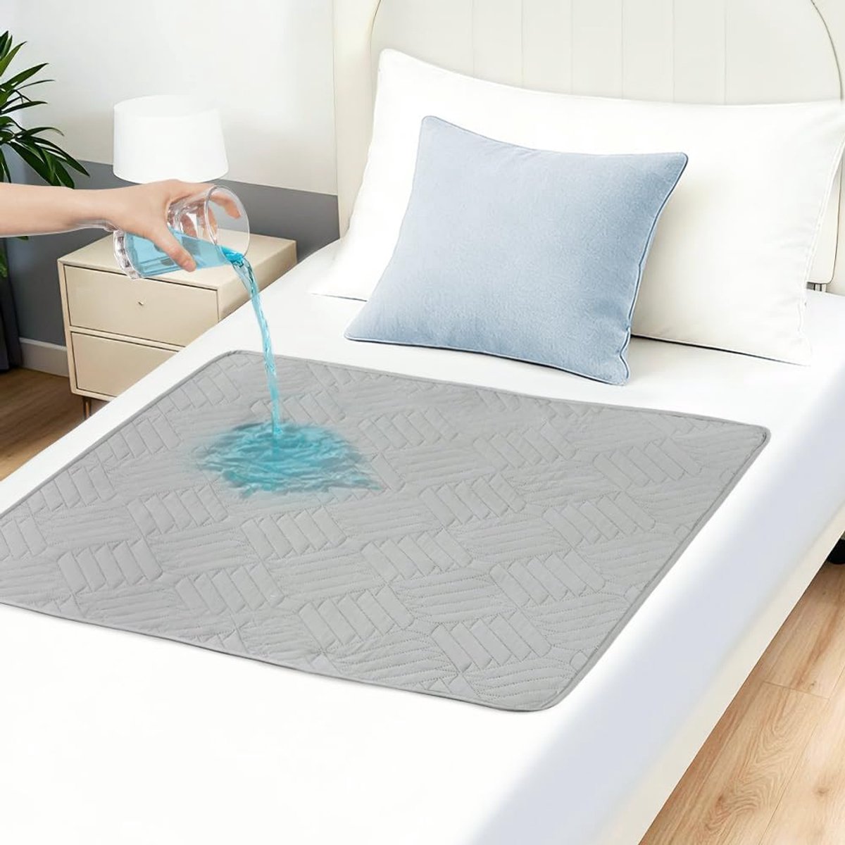 SnelShoppen - Wasbare Incontinentie-onderlegger, Waterdichte en Absorberende Matrasbeschermer voor Volwassenen, Baby en Senioren, Herbruikbaar, 85 x 9