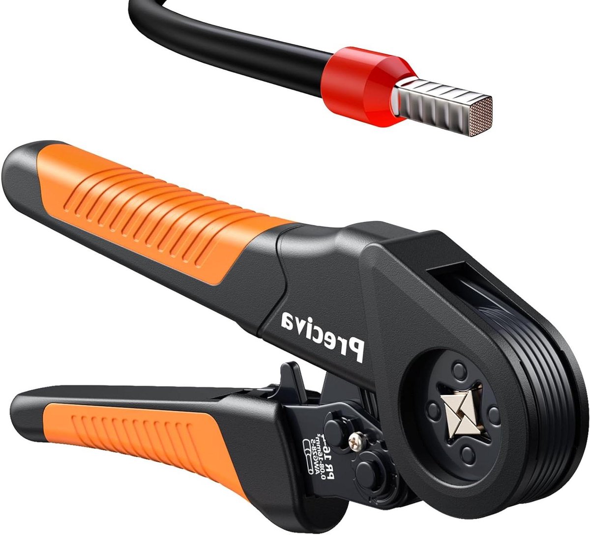 Krimptang Adereindhulzen - Perstang Kabel - Elektra Reparatie - Automatische Aanpassing - 008-16 mm² - Chroom