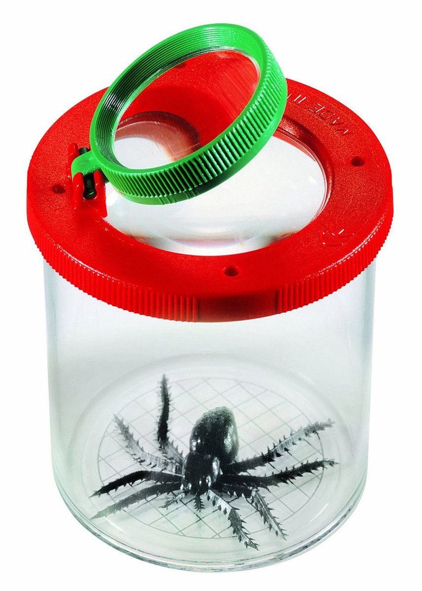 SnelShoppen - Navir 8020E Insectendetector met Dubbel Vergrootglas, Rood, Perfect voor Tuin en Camping, Ideaal voor Kinderen en Buitenactiviteiten