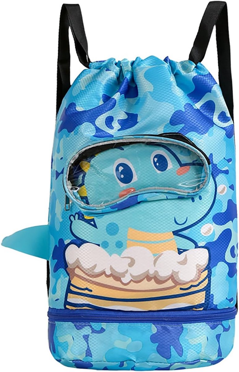 SnelShoppen - Kids Zwembags Gymtas voor Meisjes en Jongens Waterdicht Nat Droog Trekkoord Sporttas Grote Capaciteit Rugzak voor Zwembad, Strand, Schoo