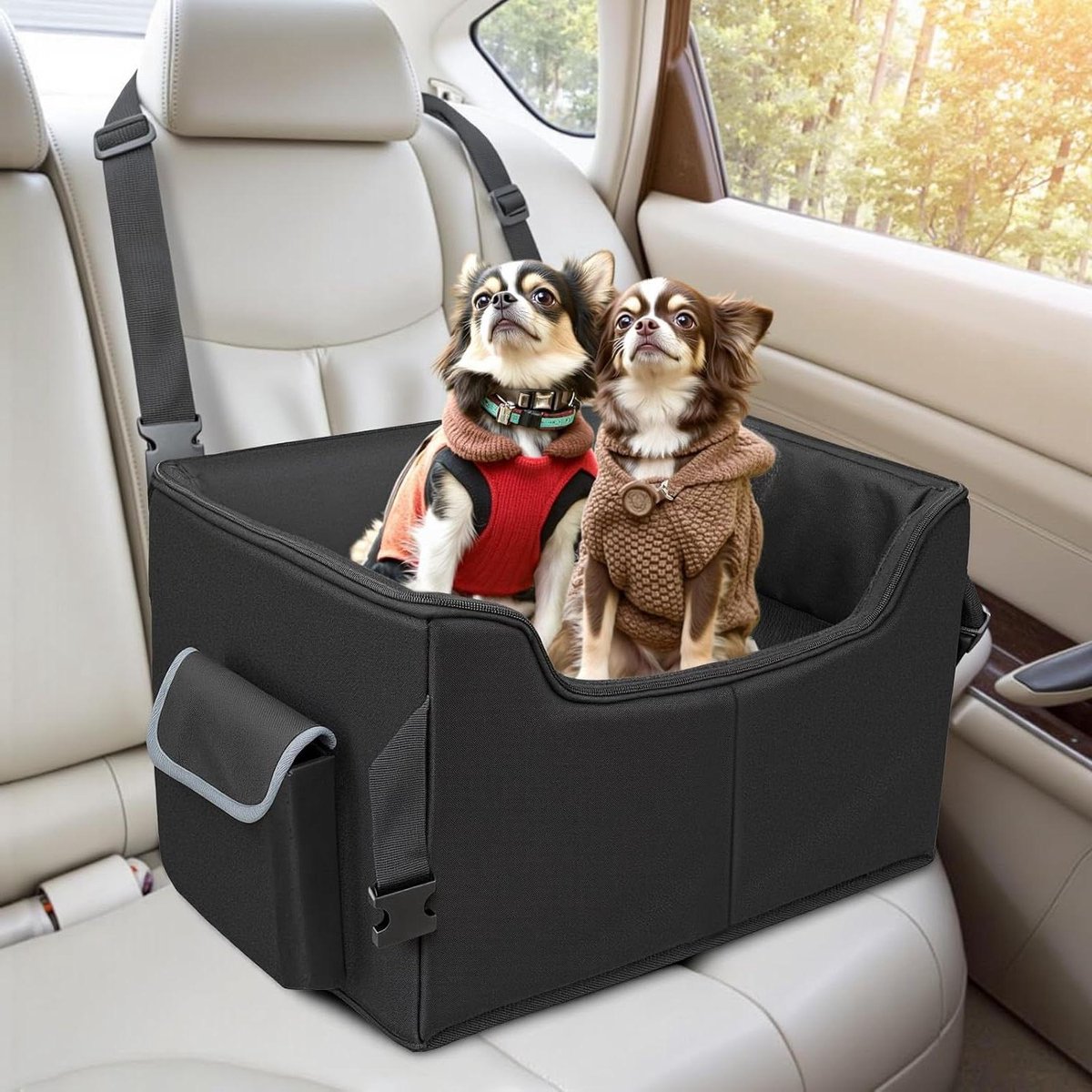 Autostoel voor Honden - Hondenmand Auto - Veilig Reizen - Opvouwbaar en Wasbaar - 76 x 43 x 33 cm