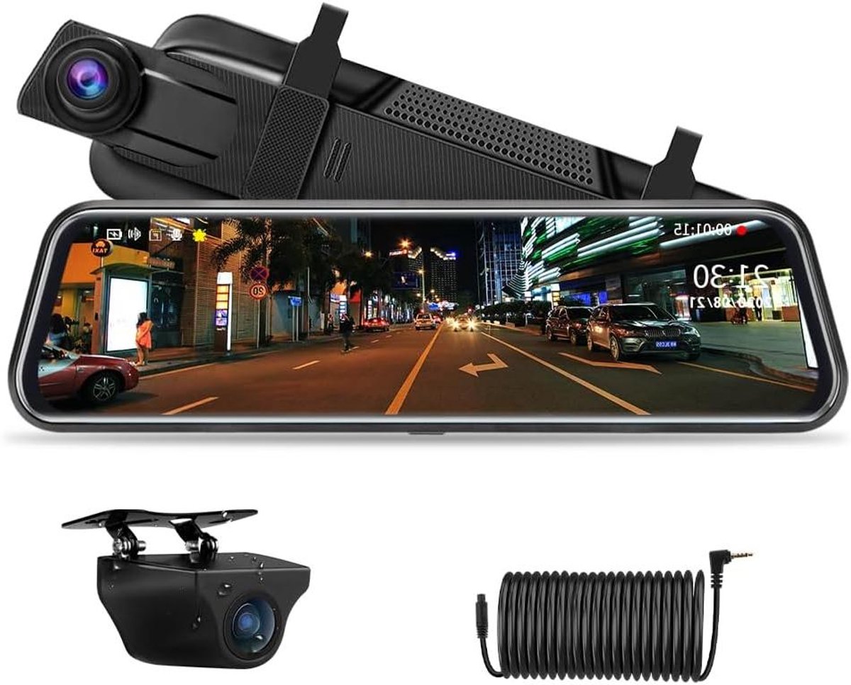 Auto Camera Set - Spiegel Camera - Veilig Rijden - 10 Inch Touchscreen - 10 Meter Kabel - Zwart