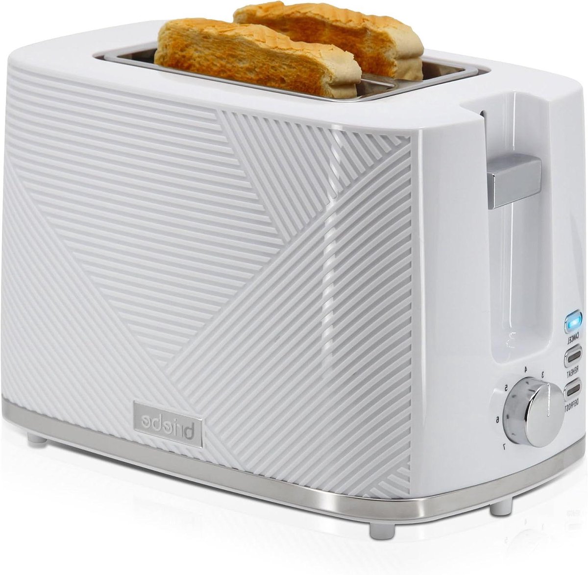 Broodrooster - Tosti Apparaat - Elke Ochtend Ontbijten - Brede Sleuven - 2 Sneden - Wit