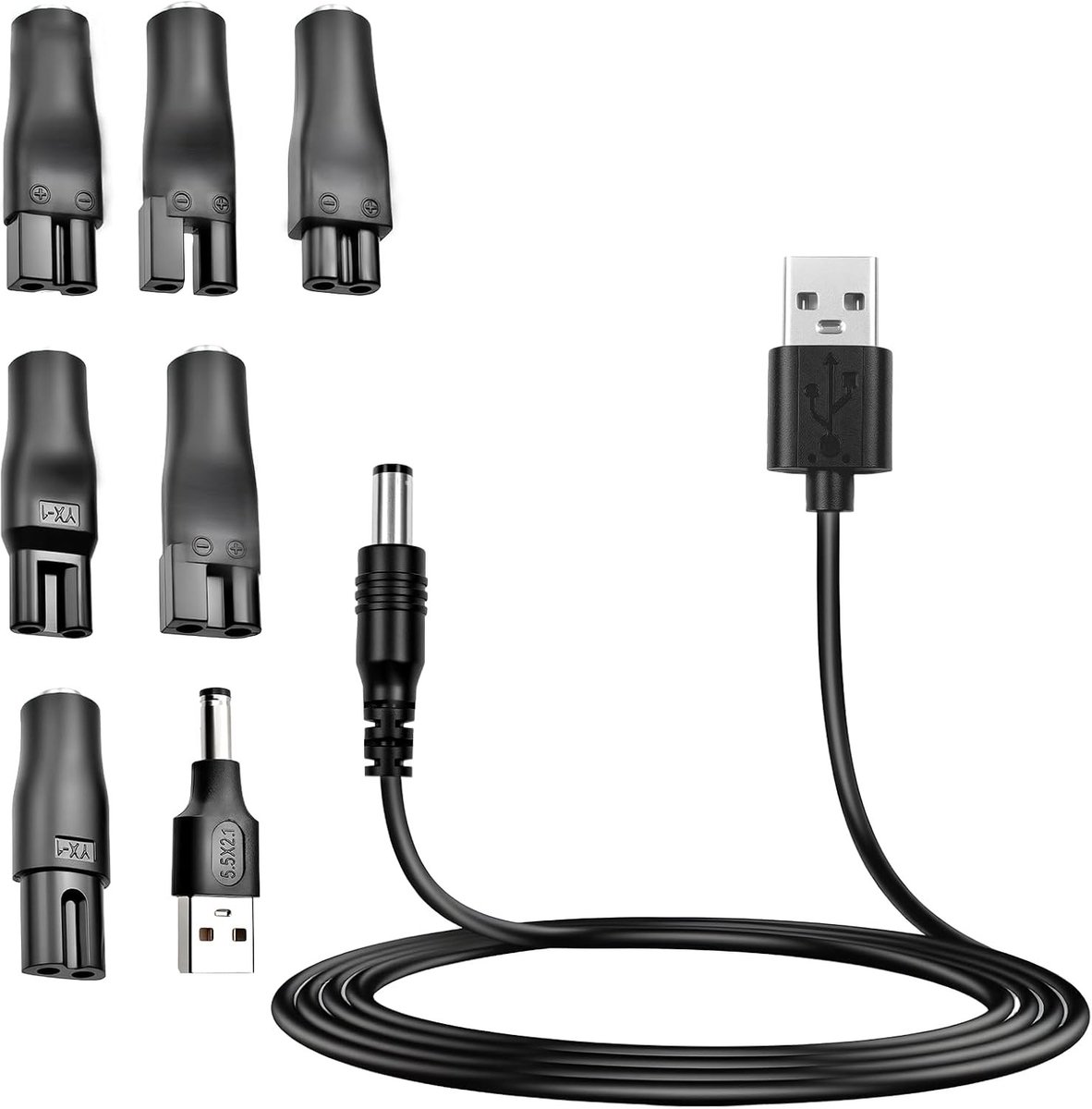 Complete Set van 7 Stuks 5V Opladers en Kabels voor Scheerapparaten, Baardtrimmers en Schoonheidsinstrumenten
