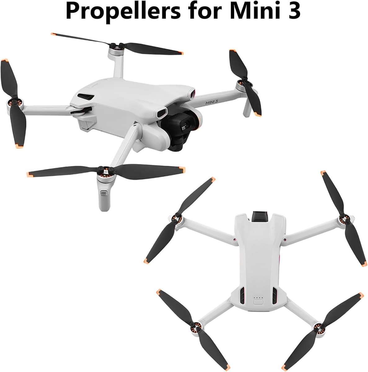 SnelShoppen - Mini Drone Propellers 16 Stuks - 3 Propellers met 24 Schroeven en Schroevendraaiers - Geluidsarm en Snelle Ontgrendeling - Oranje - Idea