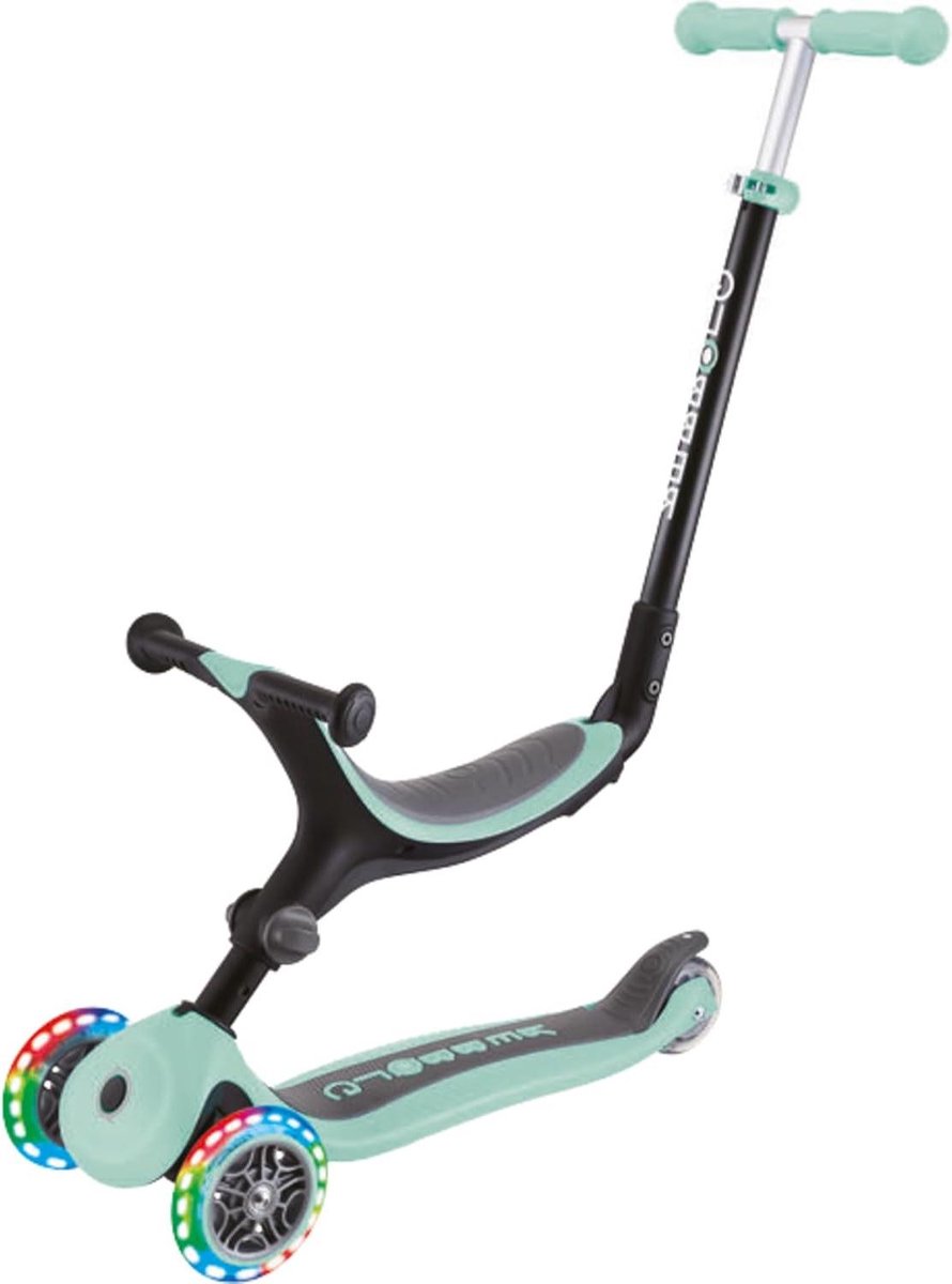 Opvouwbare Driewieler - Loopfiets Scooter - Buiten Spelen - Verstelbare Duwstang - 3-in-1 - Mintgroen