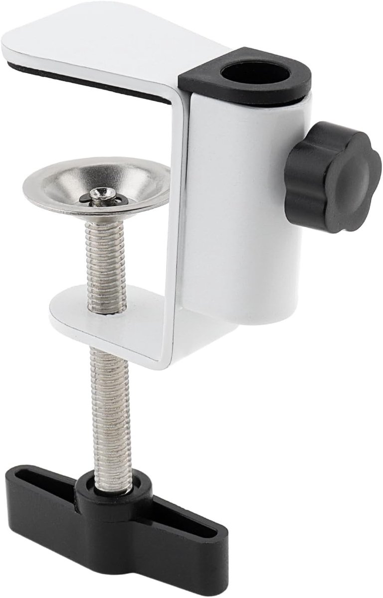 C Clamp Clip Mount voor Camera en Monitor - Universele Desktop en Tafelhouder voor Microfoon en Tablet (Wit)