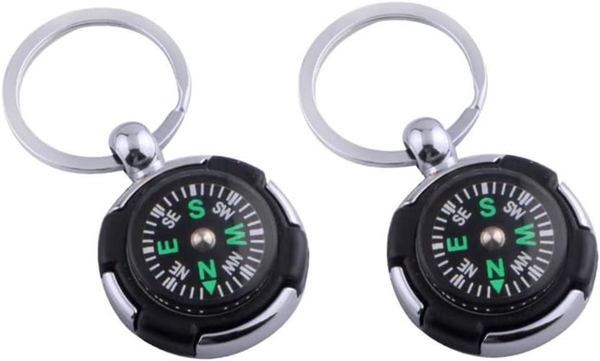 Hiking Rugzak Kompas Set van 2 - Mini Pocket Kompas met Sleutelhanger voor Kamperen, Jagen en Navigatie in de Natuur
