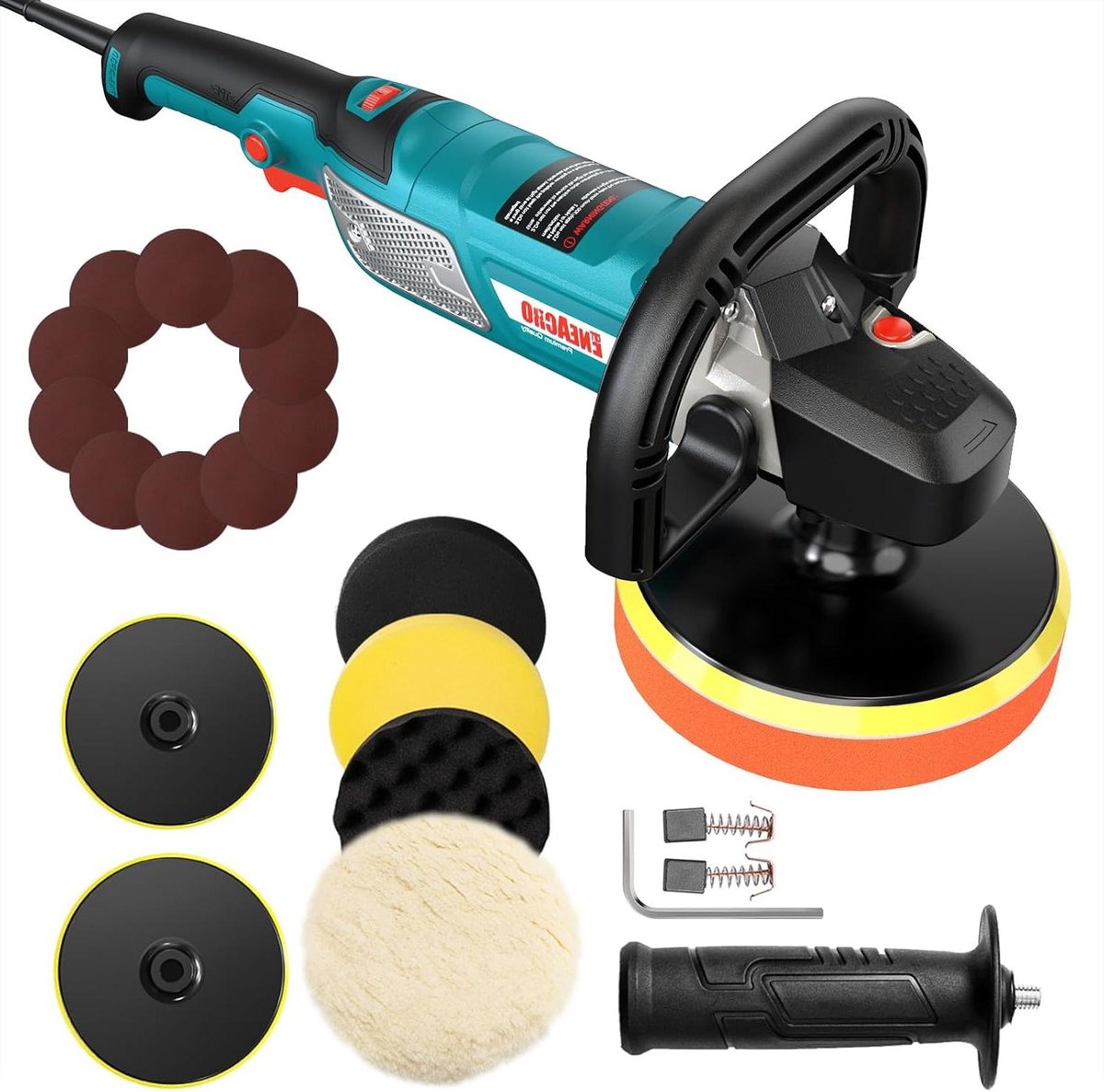 Polijstmachine - Schuurmachine - Auto polijsten - 6 Variabele snelheden - 150/180mm schijf - Blauw